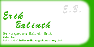 erik balinth business card